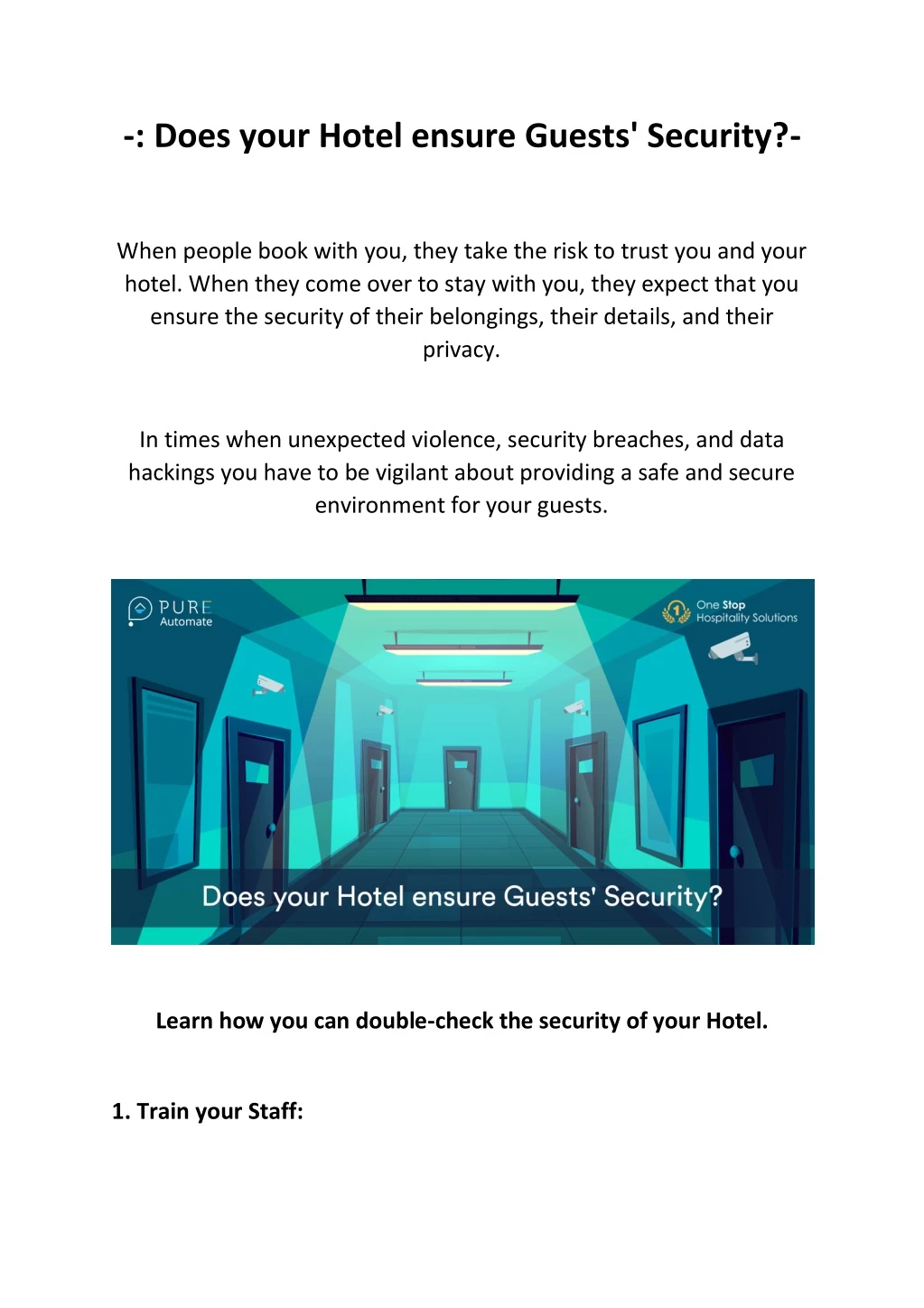 does your hotel ensure guests security