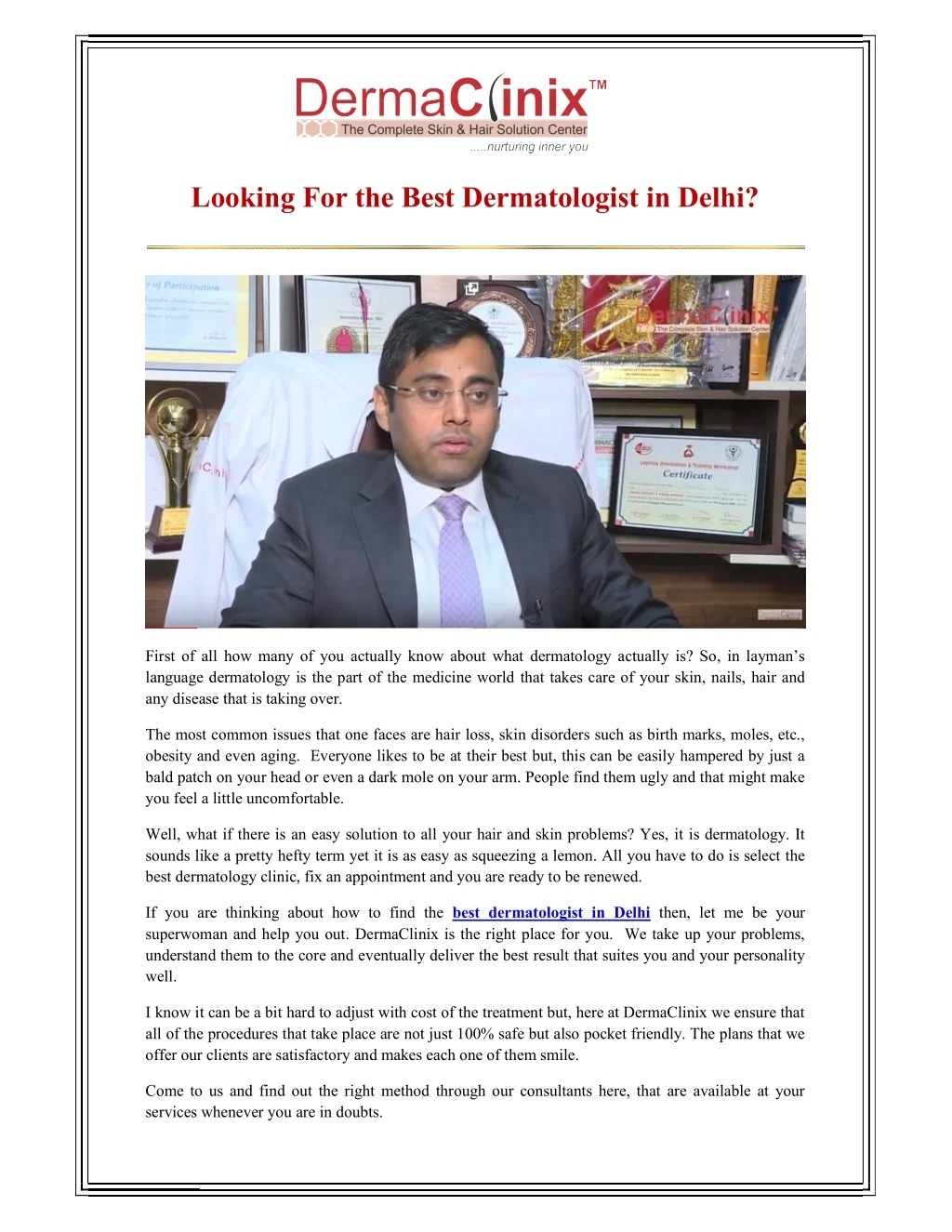 looking for the best dermatologist in delhi