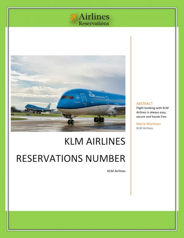 Make Your Journey More Comfortable With KLM Airlines Reservations