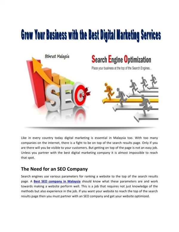 Grow Your Company or Business With The Help of SEO Expert in Malaysia