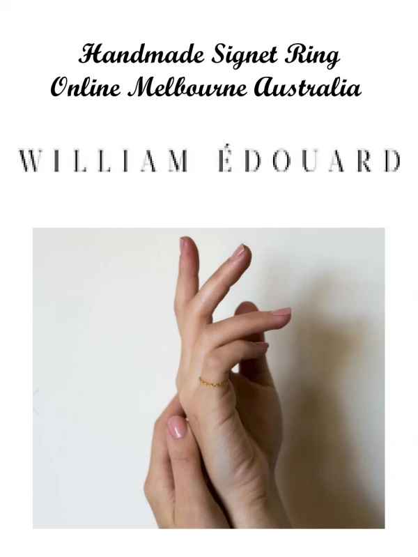 Handmade Signet Ring Online Melbourne Australia