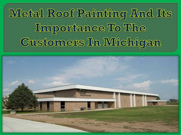 Metal Roof Painting And Its Importance To The Customers In Michigan