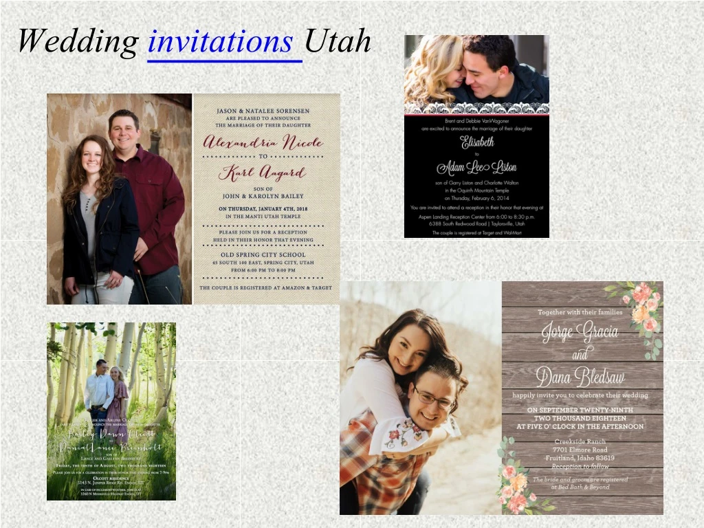 wedding invitations utah