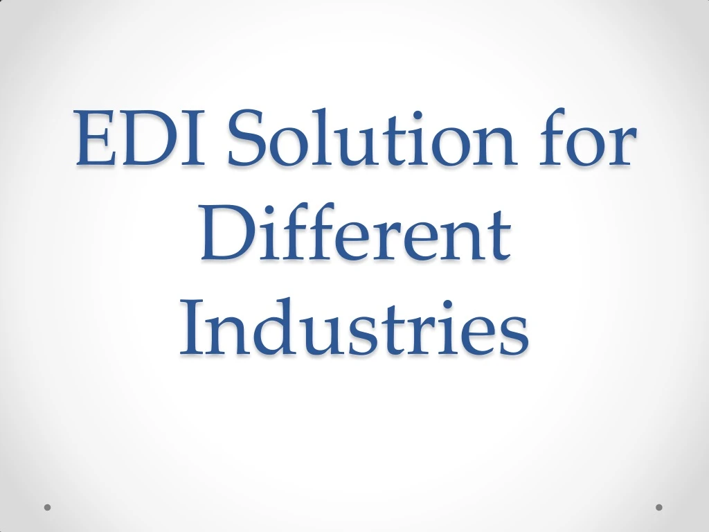 edi solution for different industries