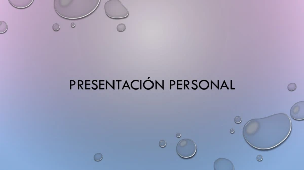 presentación personal