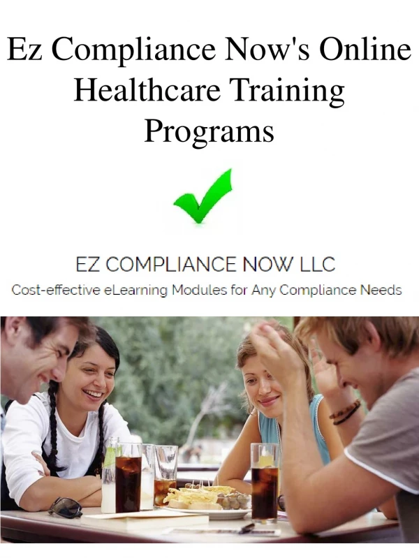 Ez Compliance Now's Online Healthcare Training Programs