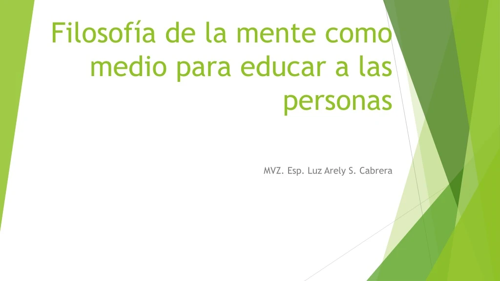 filosof a de la mente como medio para educar a las personas