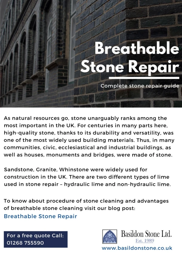 Breathable Stone Repair in the UK