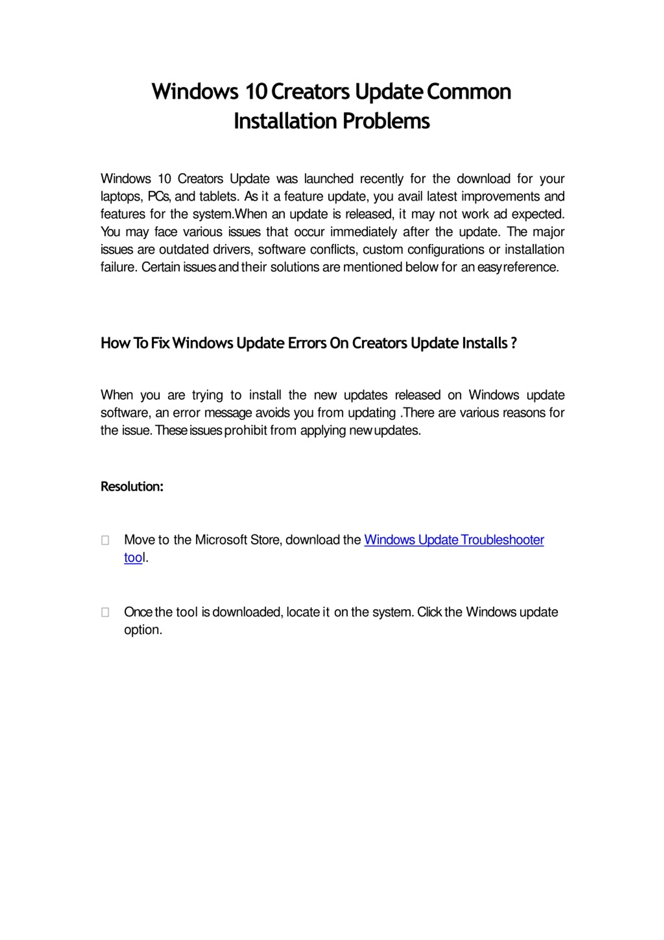 PPT - Windows 10 Creators Update Common Installation Problems And Fixes ...