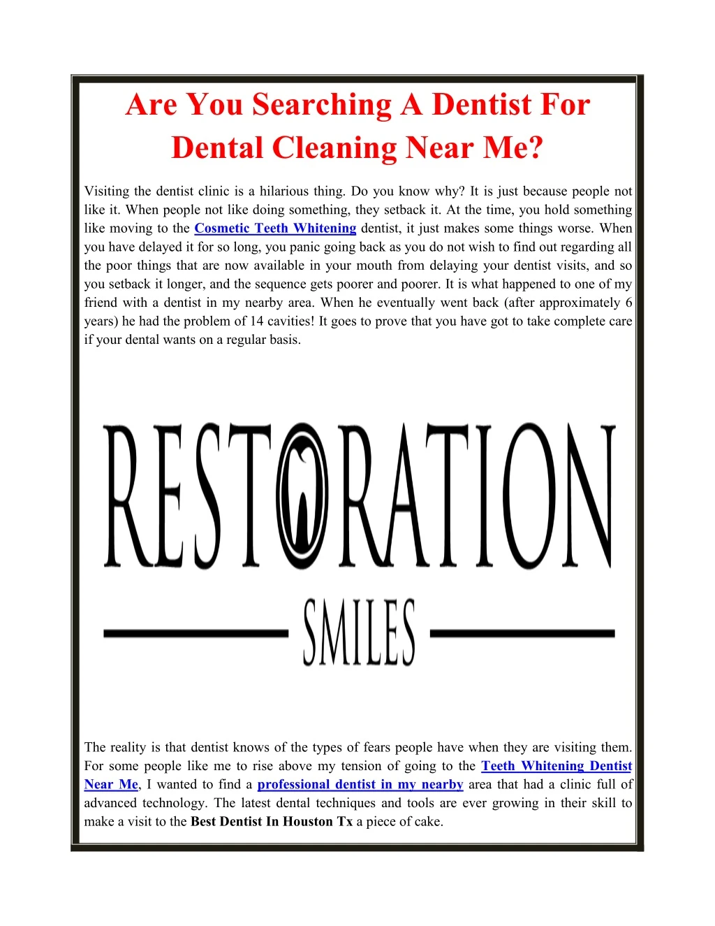 are you searching a dentist for dental cleaning