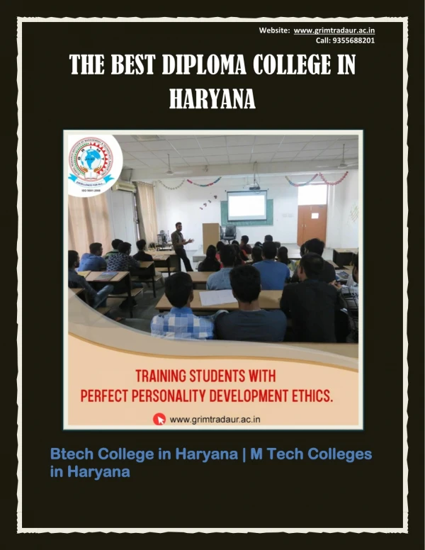 THE BEST DIPLOMA COLLEGE IN HARYANA