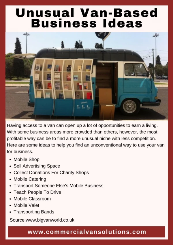 Unusual Van-Based Business Ideas