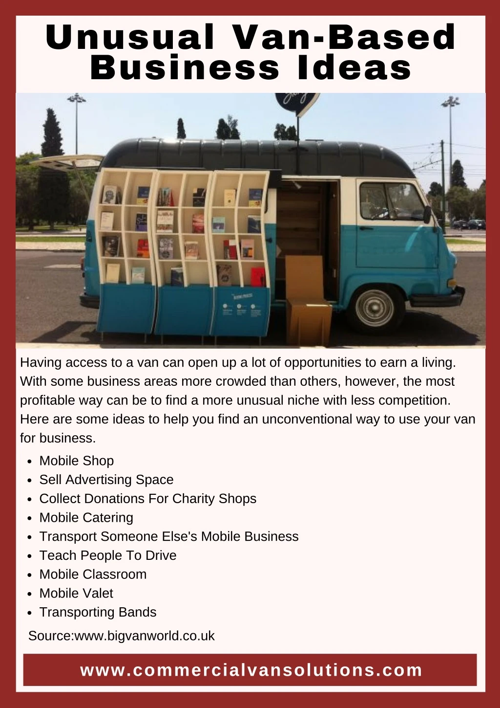 unusual van based business ideas