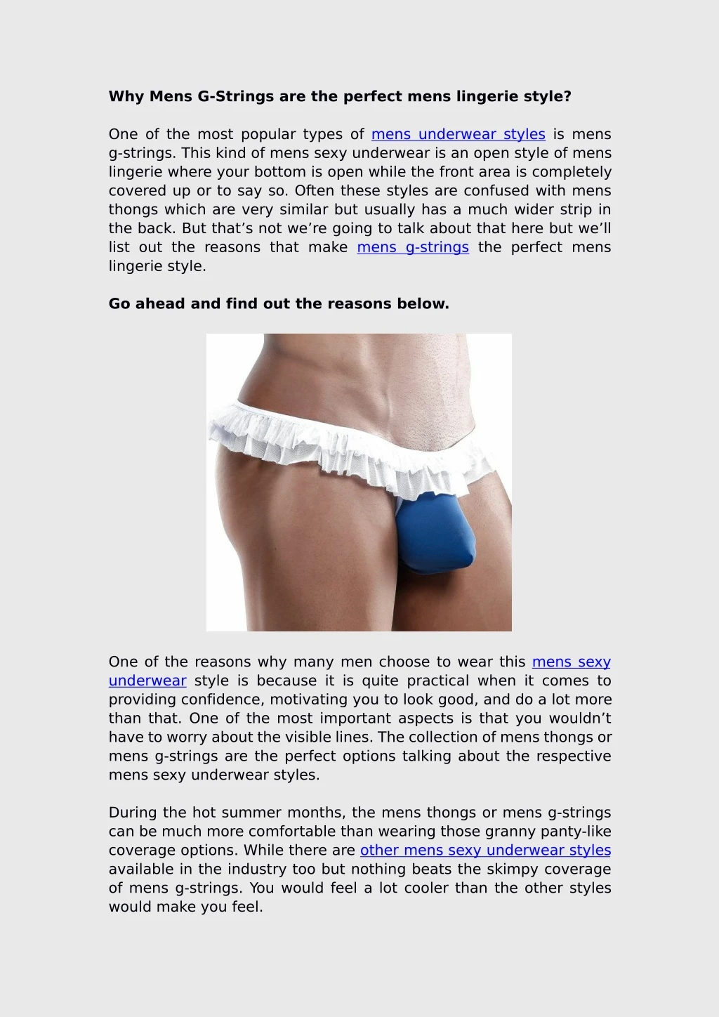 why mens g strings are the perfect mens lingerie