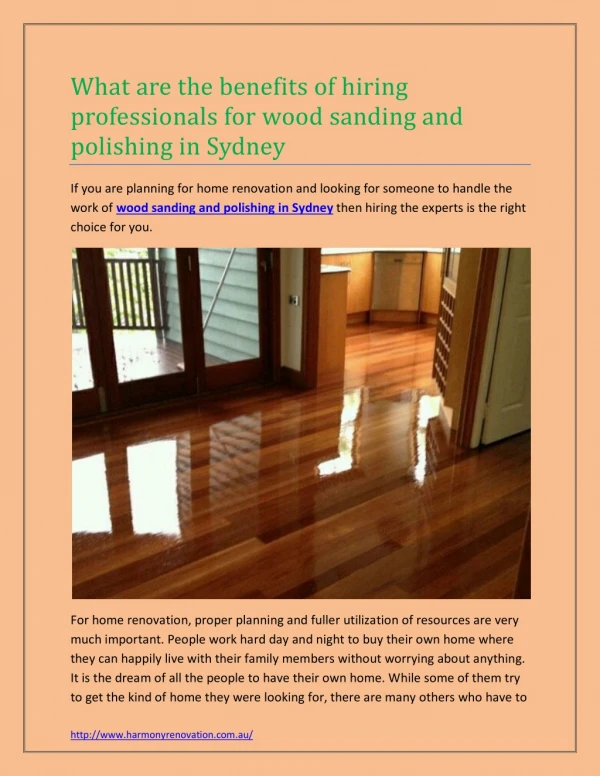 What are the benefits of hiring professionals for wood sanding and polishing in Sydney