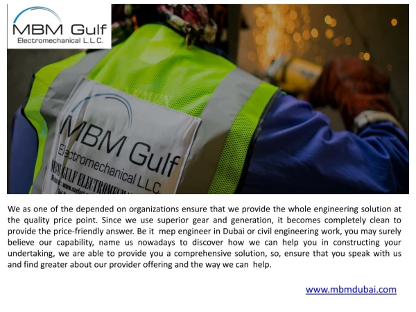 Mep contractors in Dubai, Electromechanical Companies in UAE