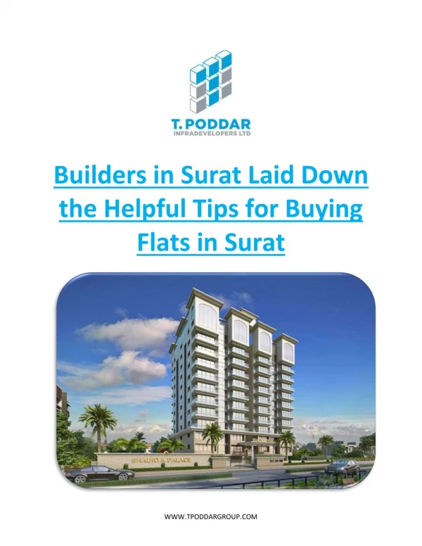 Builders in Surat Laid Down the Helpful Tips for Buying Flats in Surat