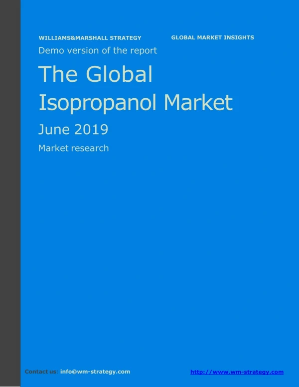 WMStrategy Demo The Global Isopropanol Market June 2019