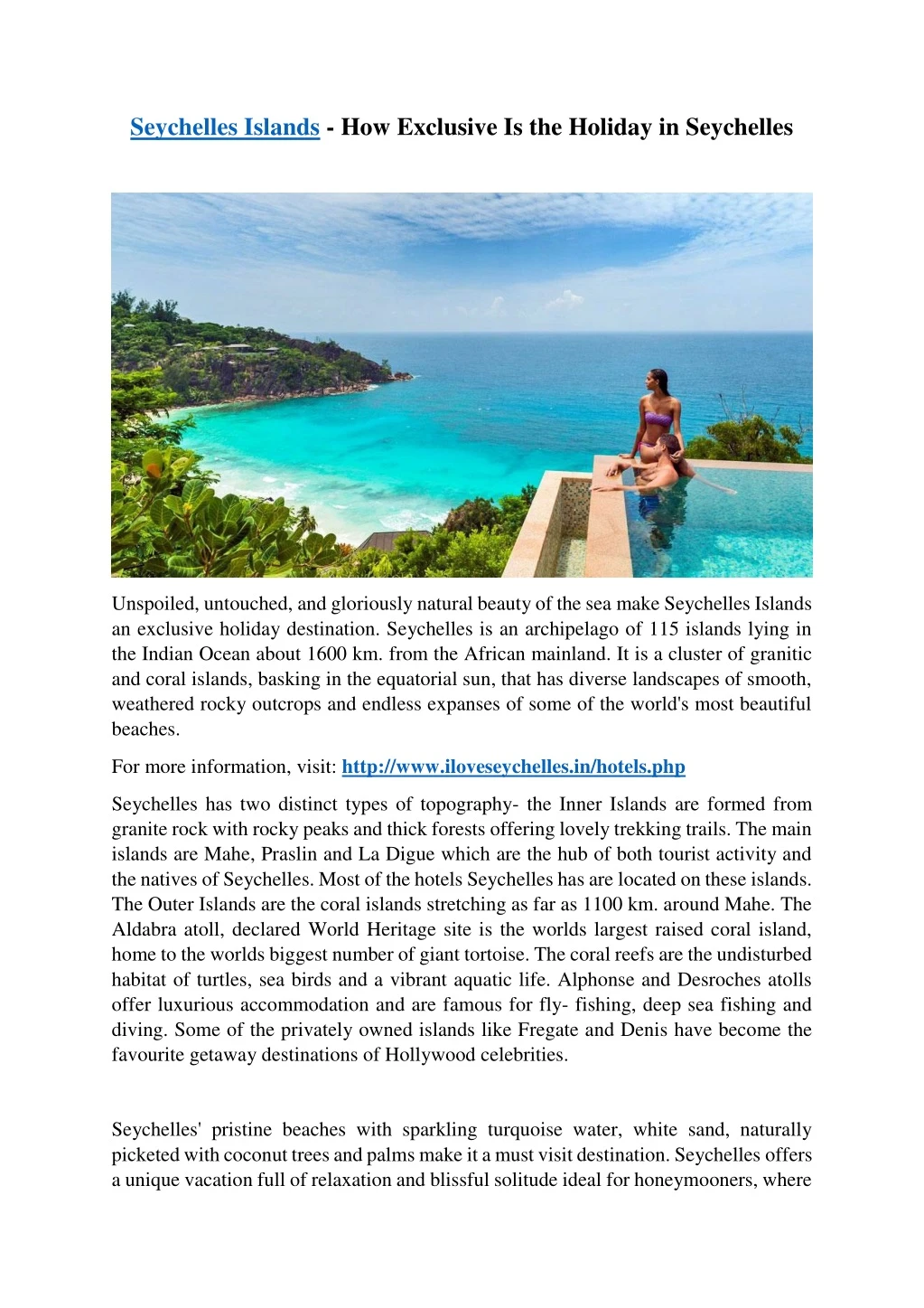 seychelles islands how exclusive is the holiday