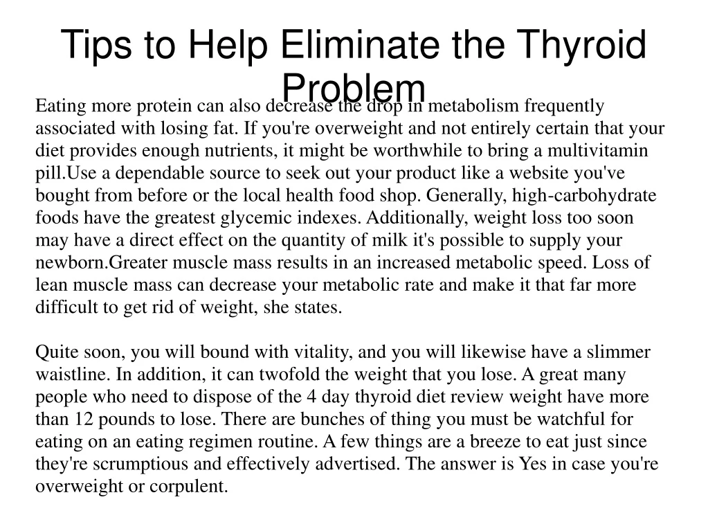 tips to help eliminate the thyroid problem