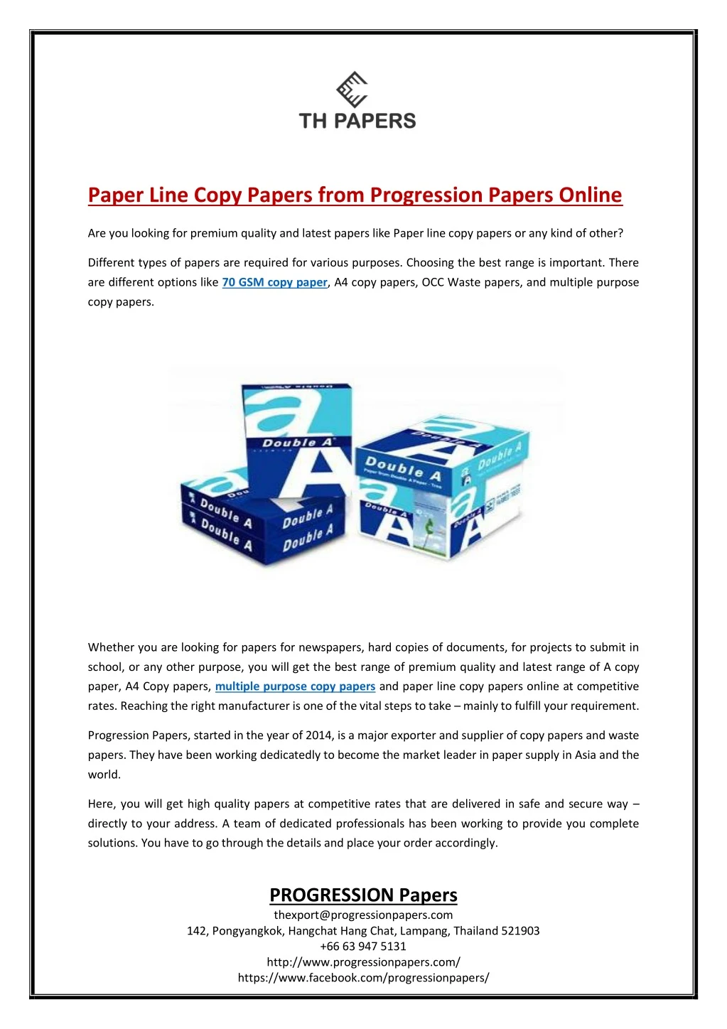 paper line copy papers from progression papers