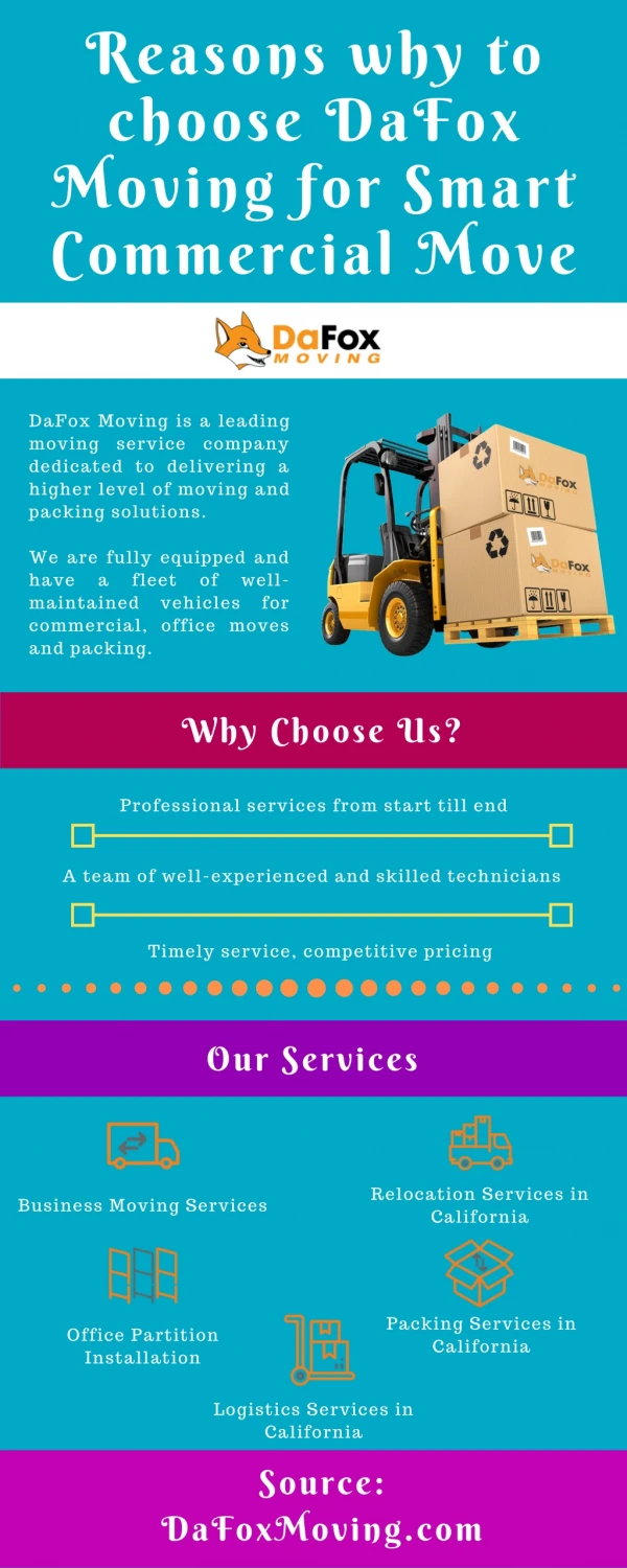 Reasons why to choose DaFox Moving for Smart Commercial Move