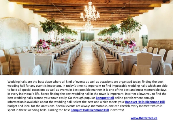 Vaughan Wedding Venue & Banquet Halls Woodbridge
