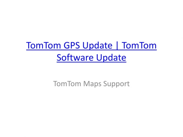 TomTom GPS Update | TomTom Software Update