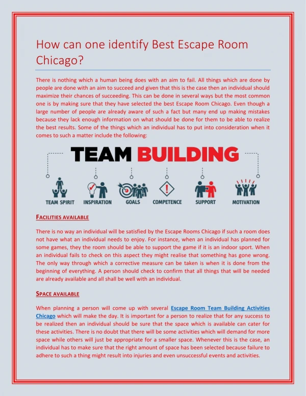 How can one identify Best Escape Room Chicago