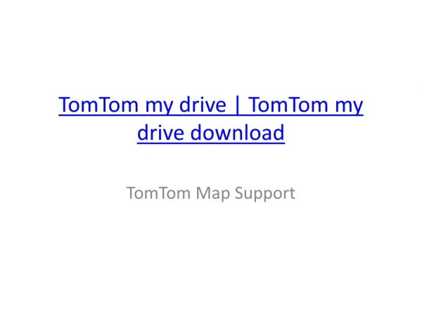 TomTom my drive | TomTom my drive download
