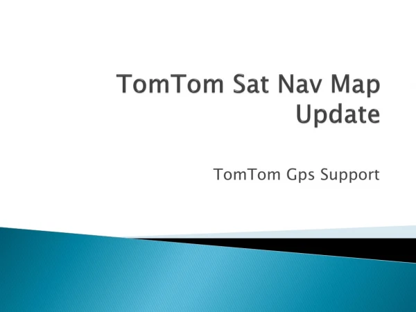 TomTom Sat Nav Map Update