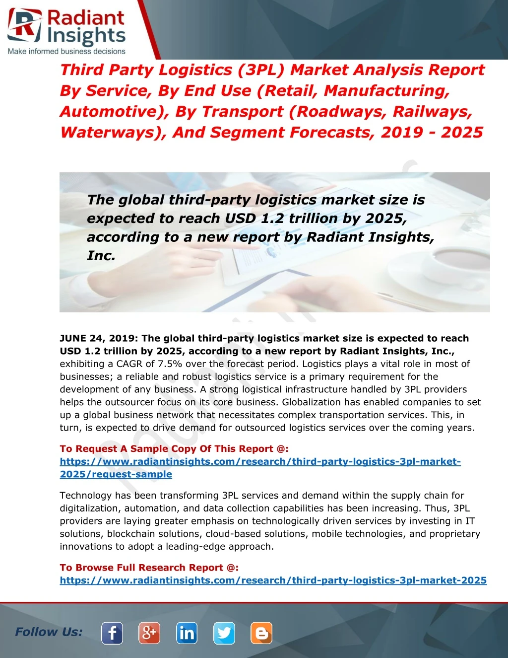 third party logistics 3pl market analysis report