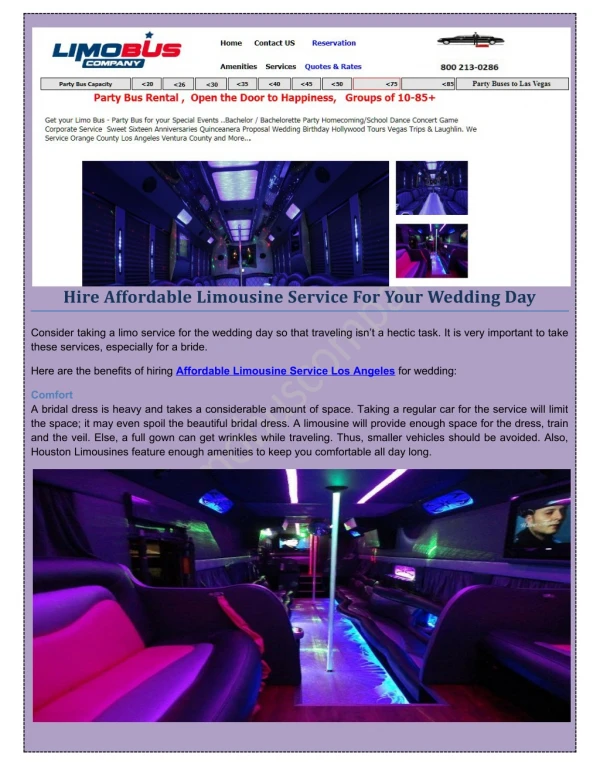 Party bus rentals to vegas | LimoBus Company