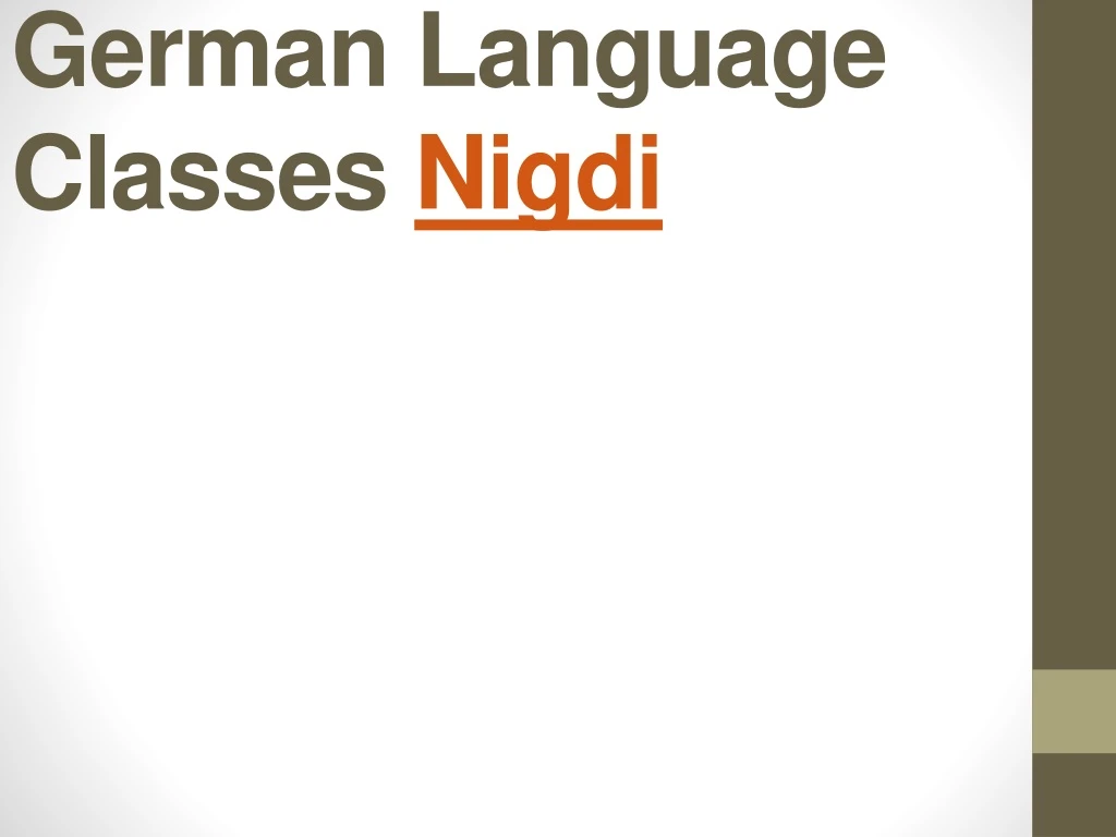german language classes nigdi