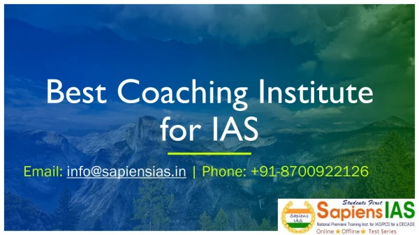 Best Coaching Institute for IAS