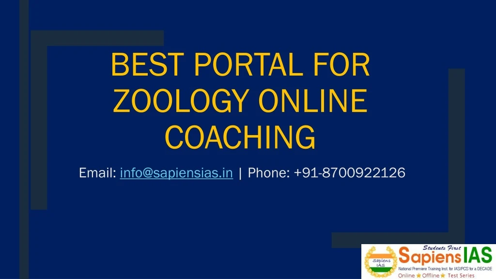 best portal for zoology online coaching