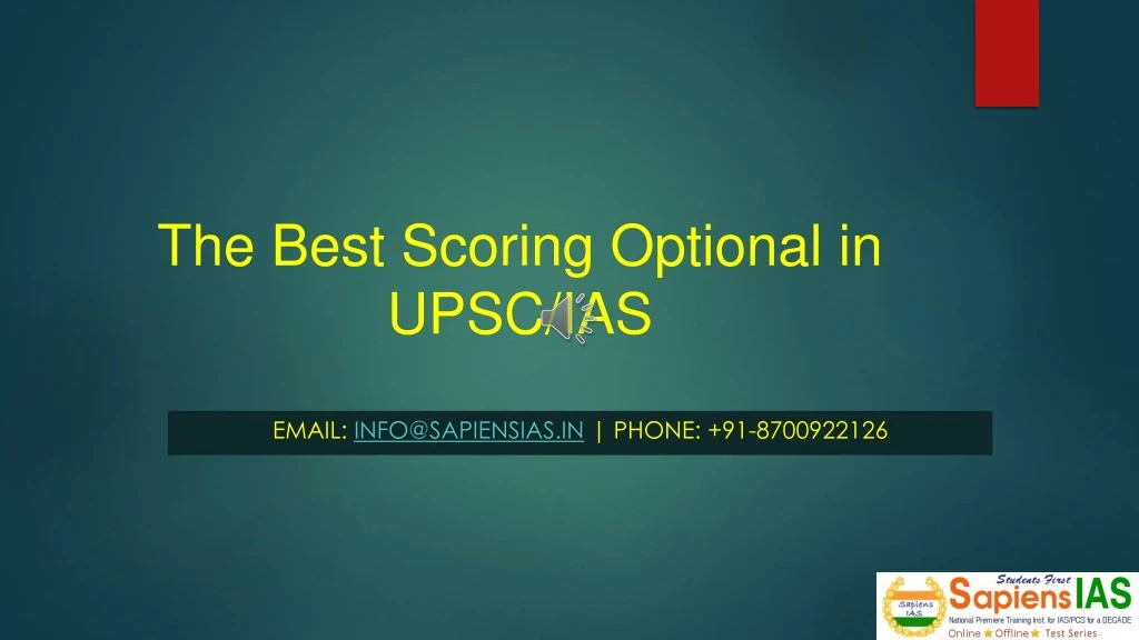 the best scoring optional in upsc ias