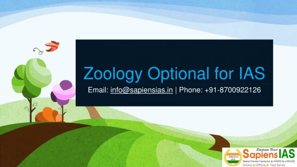 Zoology Optional for IAS