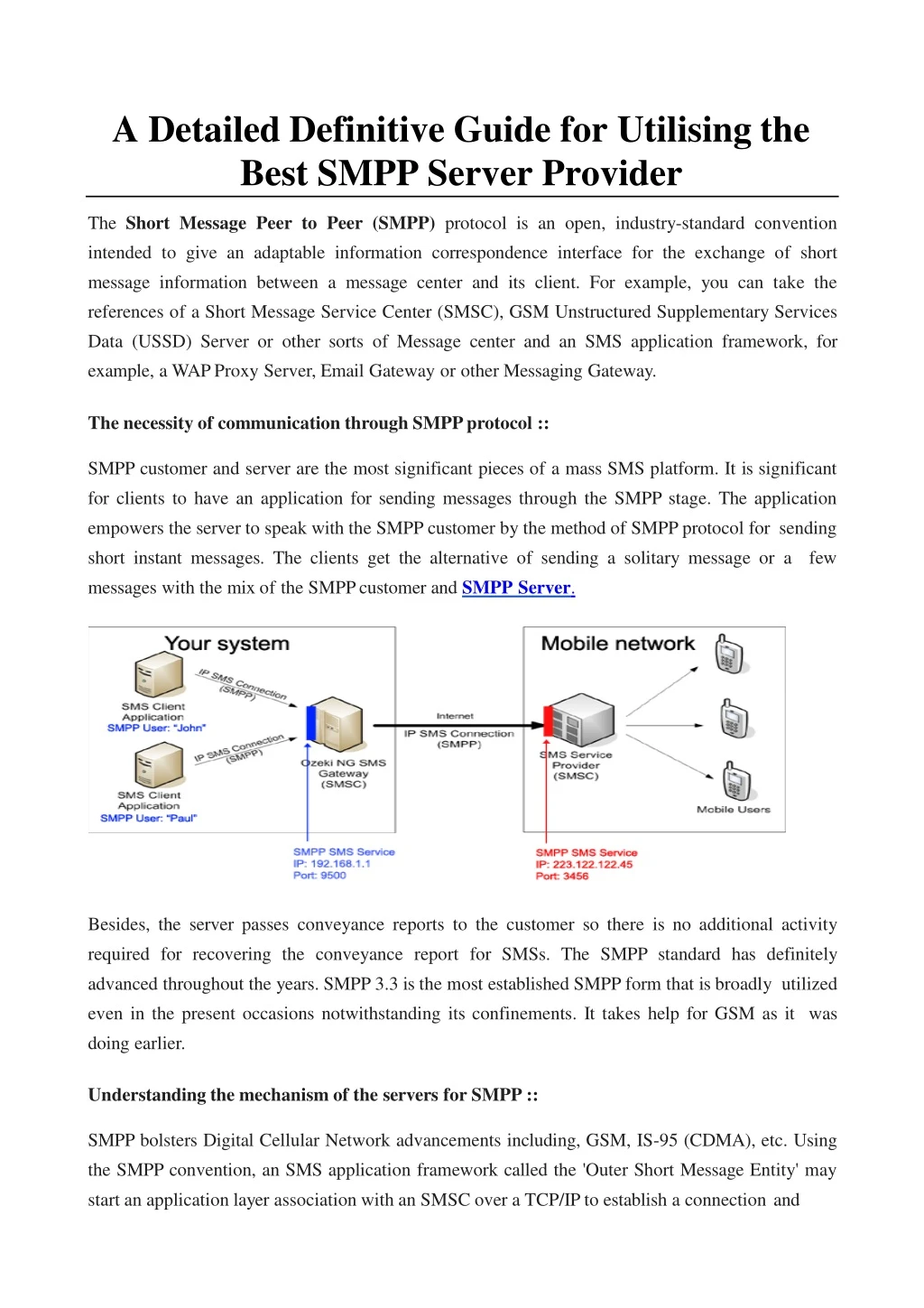 a detailed definitive guide for utilising the best smpp server provider