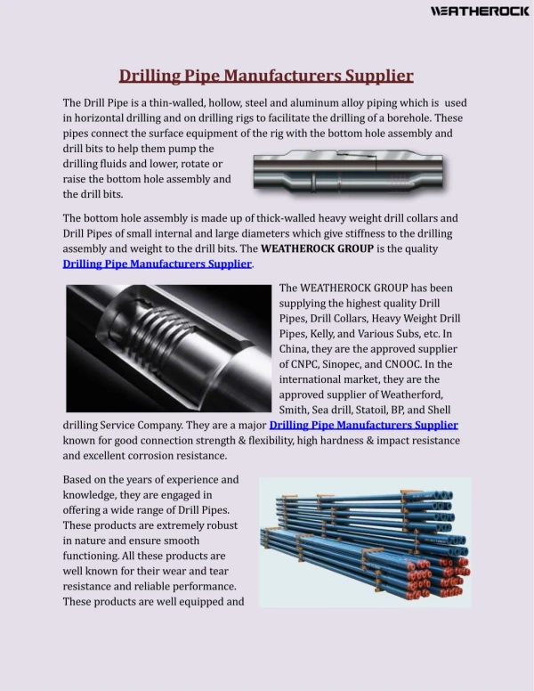 Drilling Pipe Manufacturers Supplier