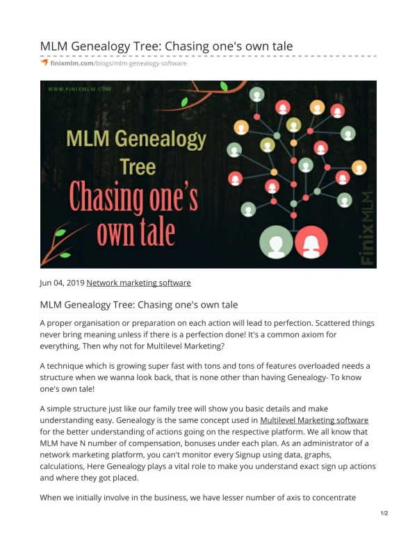 MLM Genealogy Tree: Chasing one's own tale