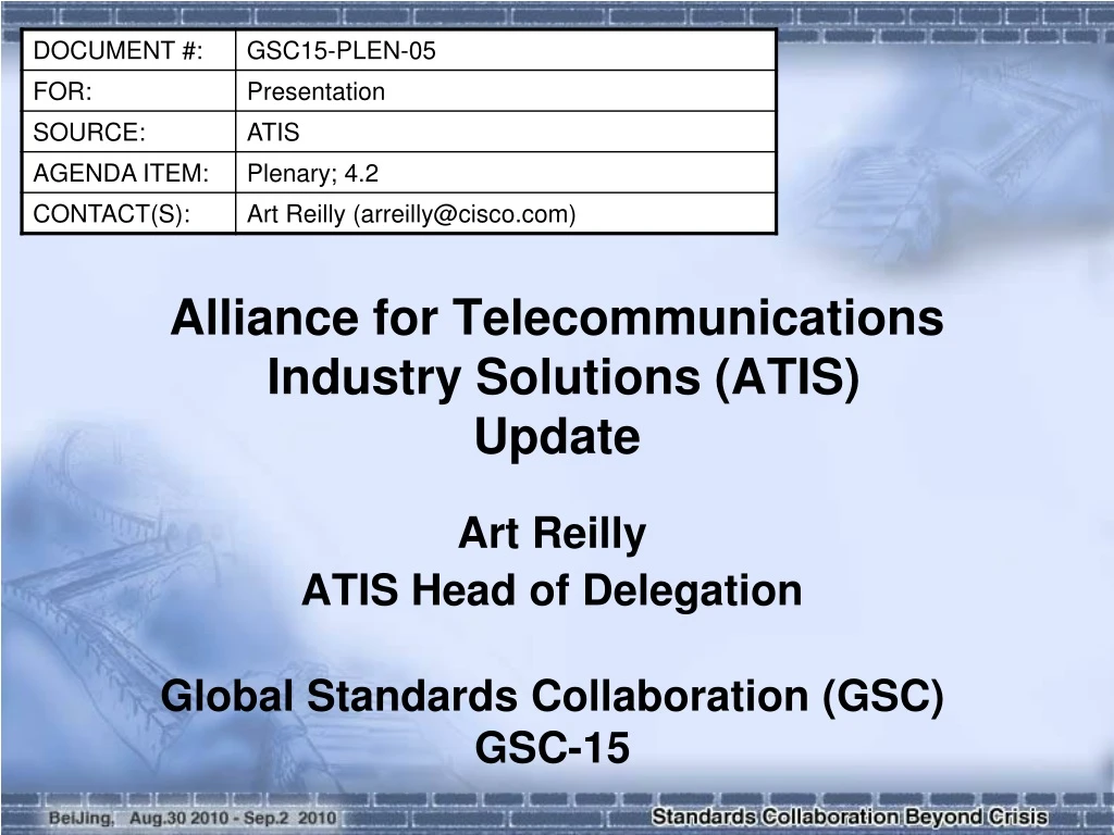 alliance for telecommunications industry solutions atis update