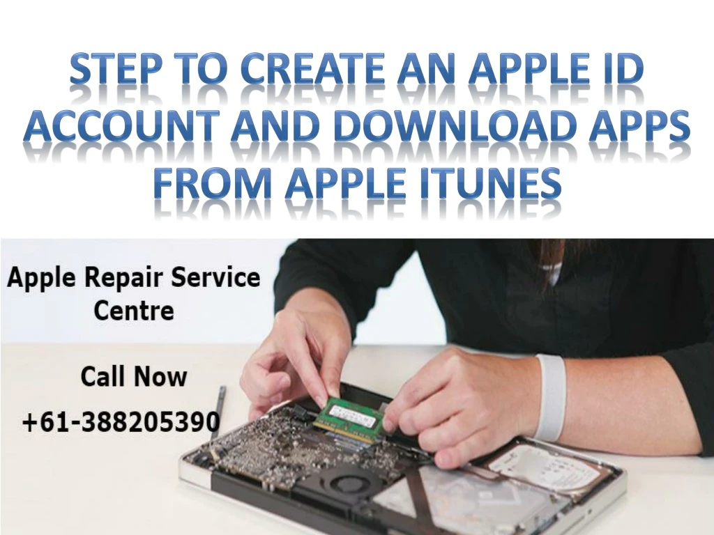 step to create an apple id account and download