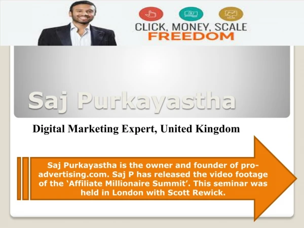 Saj Purkayastha- Digital Marketing Expert