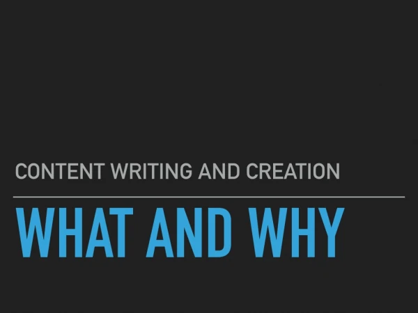 Basics Of Content Creation