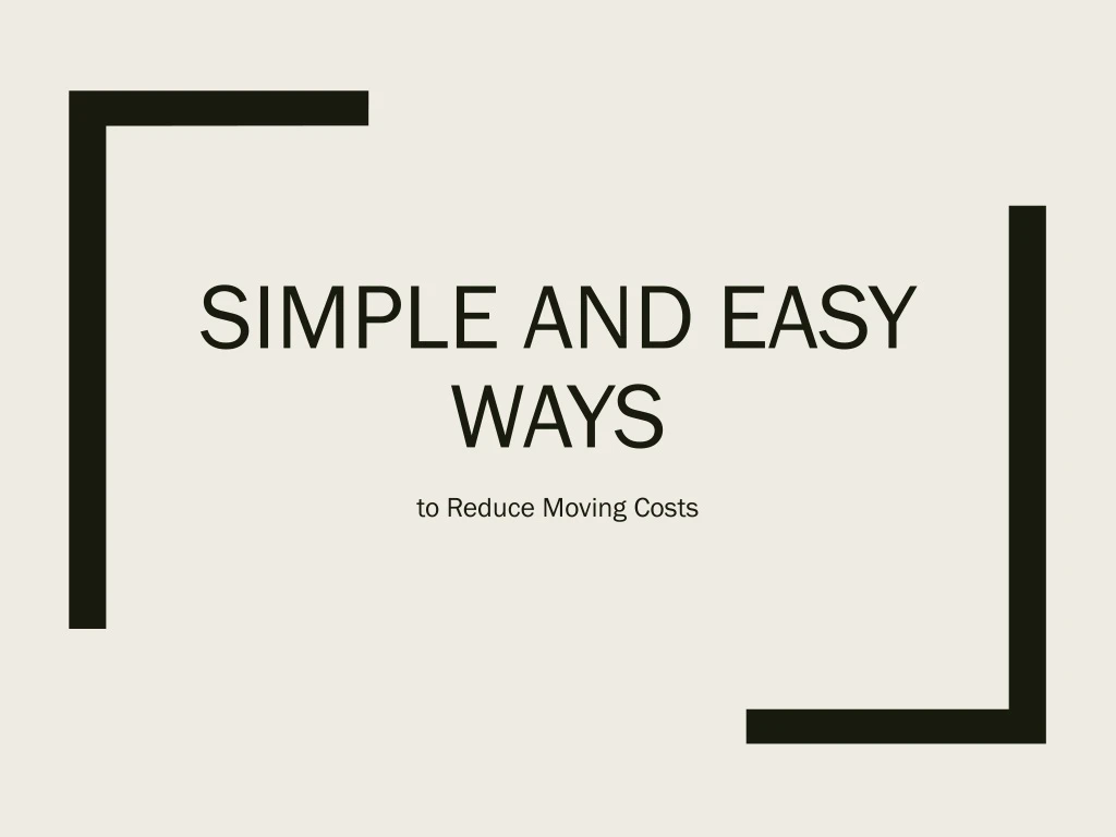 simple and easy ways