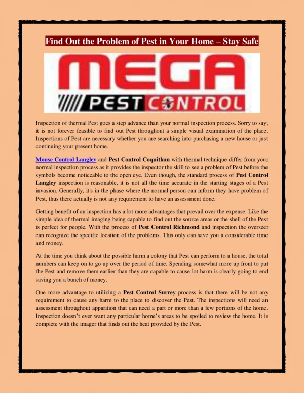 Find Out the Problem of Pest in Your Home – Stay Safe