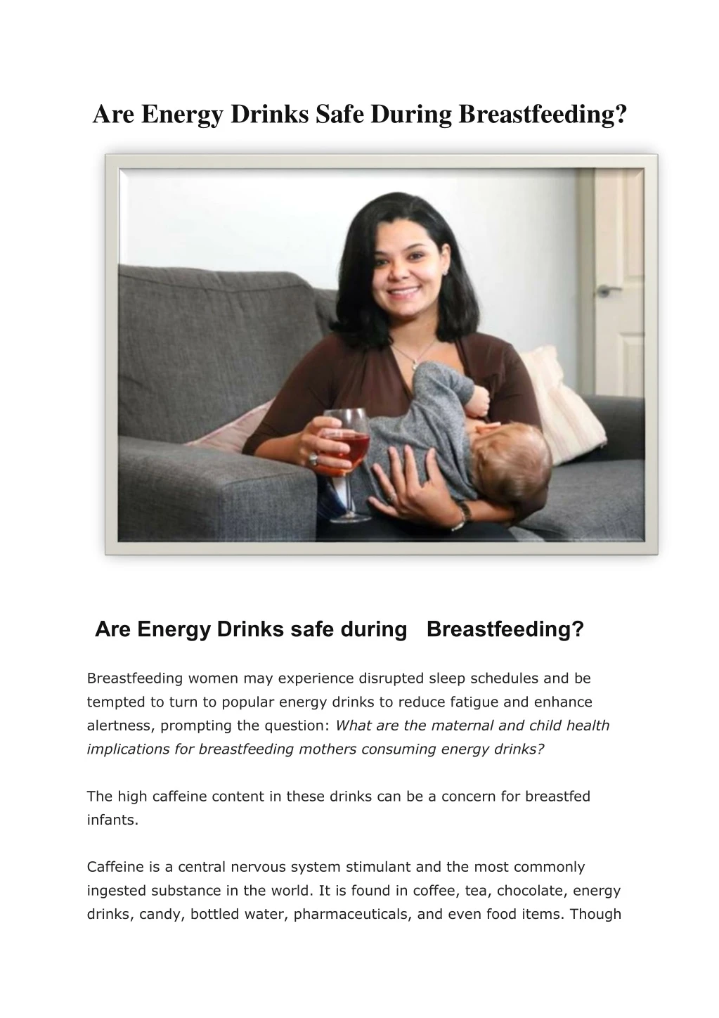 are energy drinks safe during breastfeeding