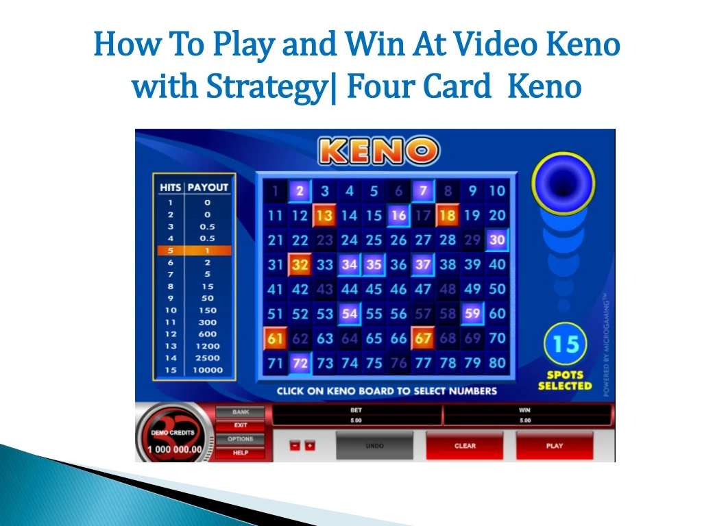 how to play and win at video keno with strategy
