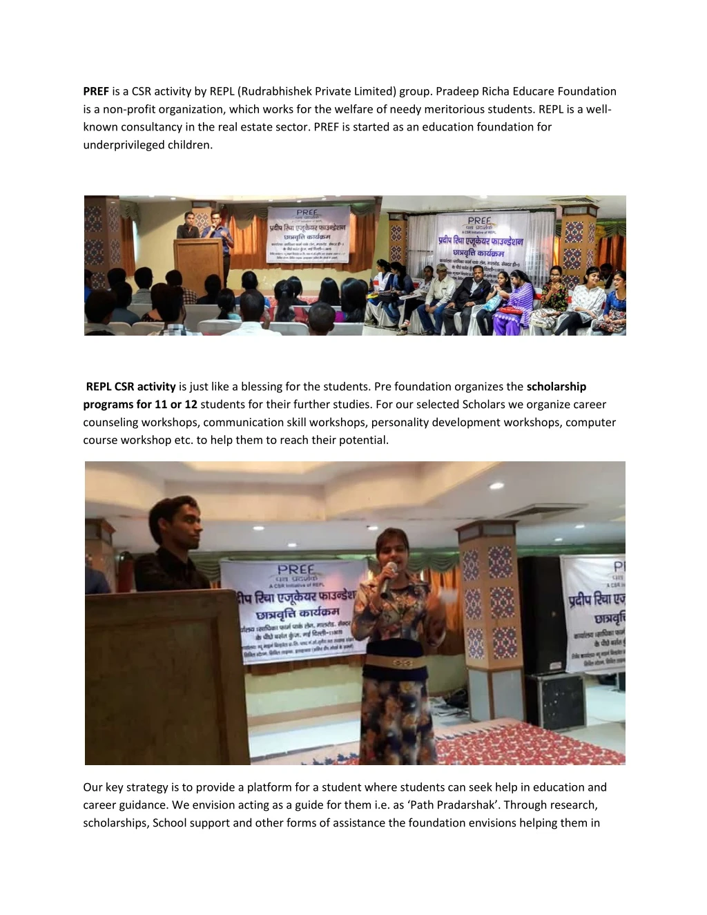 pref is a csr activity by repl rudrabhishek